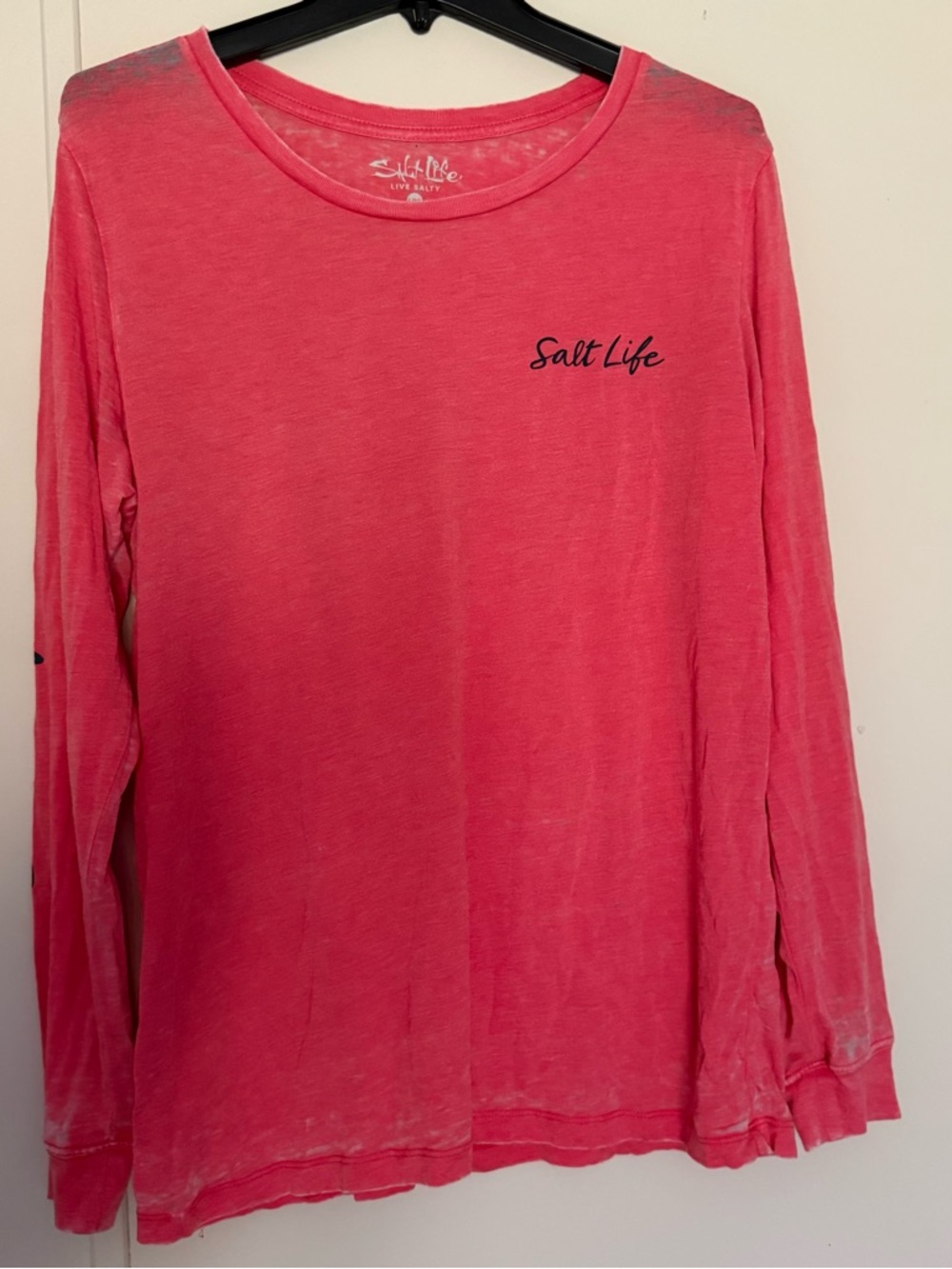 Salt Life Pink Crew Neck Long Sleeve Shirt